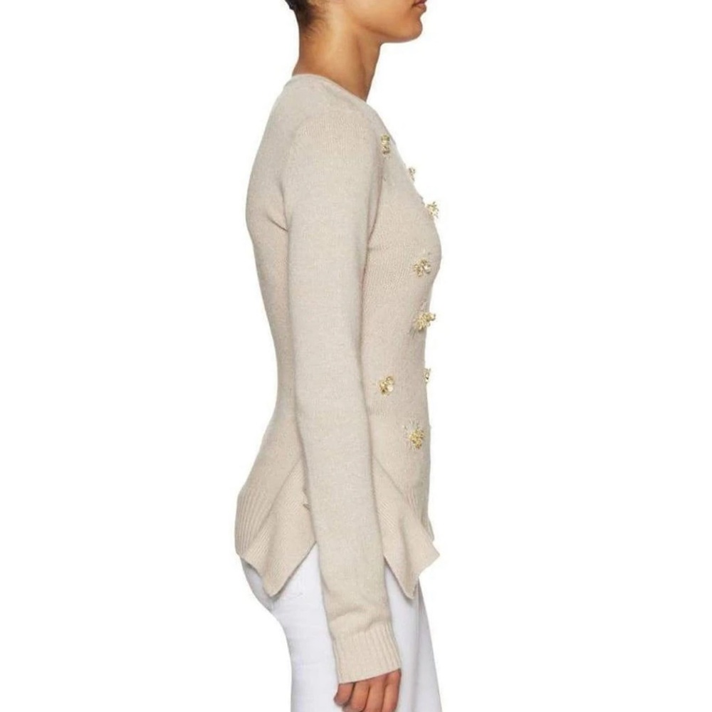 BCBGMaxAzria Loretta beige Sweater with beaded accents - Picture 2 of 13